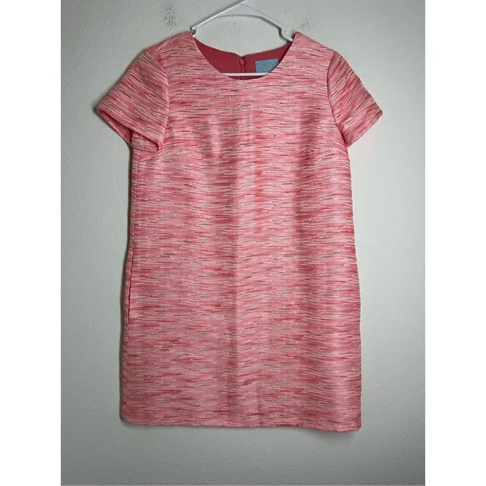 CeCe by Cynthia Steffe Womens Sz 2 Shift Dress Pink Short Sleeve POCKETS